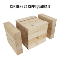 Legna da Ardere di Abete Stagionata - Ceppi Lunghi 24 cm - 8 - 9 kg/pacco