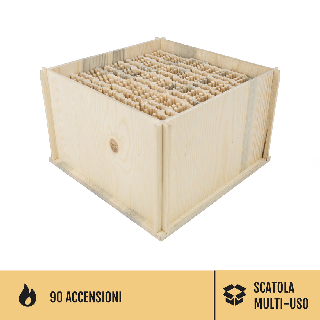 Accendifuoco Ecologico di Legno Naturale, 90pz.